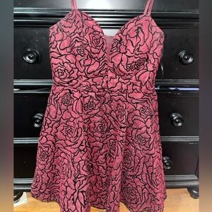 B Darlin Burgundy Velvet Dress